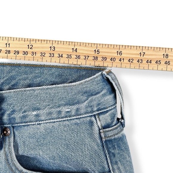 Abercrombie & Fitch Jeans Womens 29 (ACTUAL 31x27) Blue Barrel Relaxed Leg Ankle - Picture 10 of 15